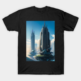 Floating Futuristic City - Utopia T-Shirt